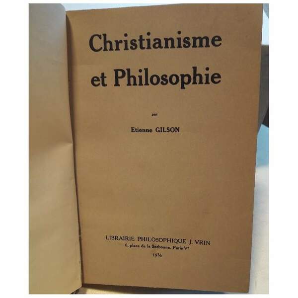 CHRISTIANISME ET PHILOSOPHIE(1936)