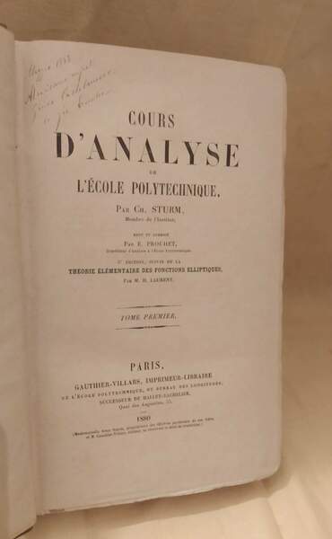 COURS D'ANALYSE DE L'ECOLE POLYTECHNIQUE tome premiere (1880)