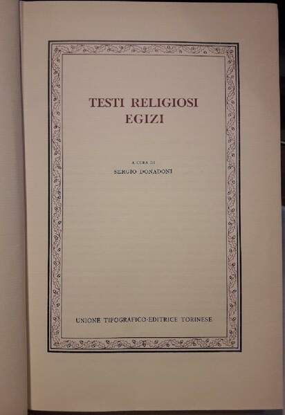 TESTI RELIGIOSI EGIZI(1970)