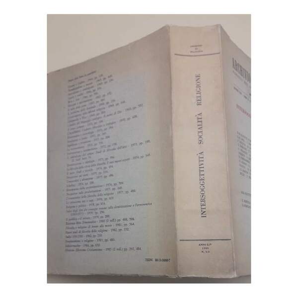 INTERSOGGETTIVITA' SOCIALITA' RELIGIONE-ANNO LIV-1986 N. 1-3