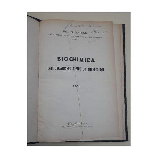 BIOCHIMICA DELL'ORGANISMO AFFETTO DA TUBERCOLOSI(1951)