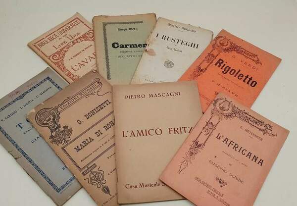 CARMEN, L'AVARO, I RUSTENGHI, TOSCA, (8 LIBRETTI D'OPERA)