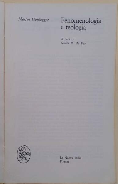 FENOMENOLOGIA E TEOLOGIA (1974)