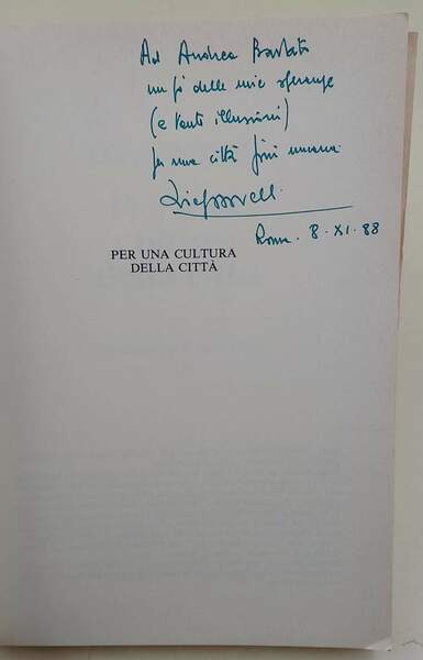 PER UNA CULTURA DELLA CITTA'(1988)
