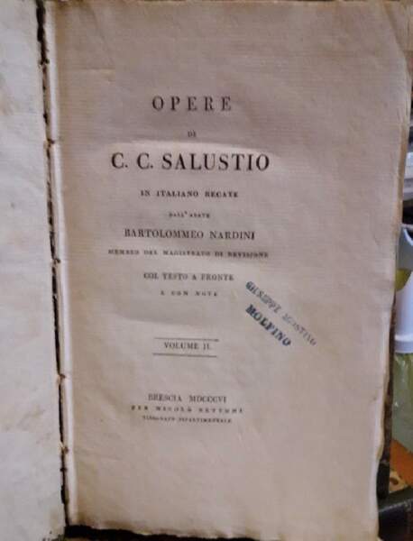 OPERE DI C.C. SALUSTIO