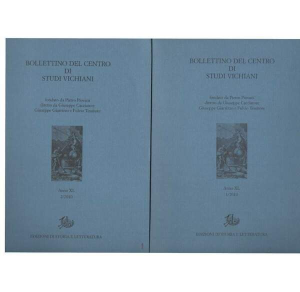 BOLLETTINO DEL CENTRO DI STUDI VICHIANI 2 VOLL Anno XL …