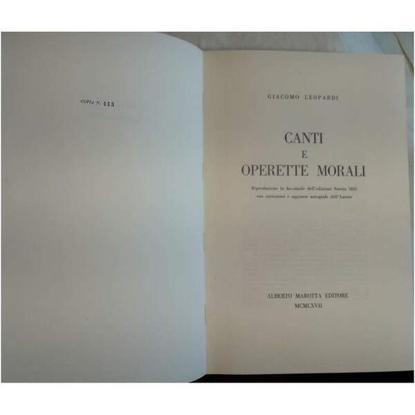 Canti e operette morali(1967)