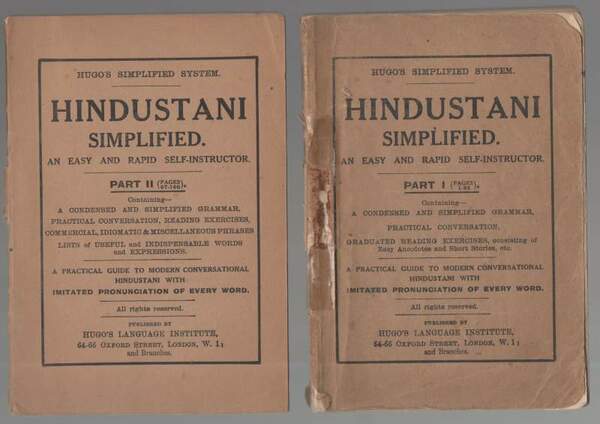 Hindustani semplified. An easy and rapid self-instructor. 2 voll.