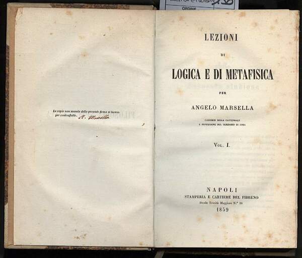 LEZIONI DI LOGICA E DI METAFISICA - 2 tomi in …
