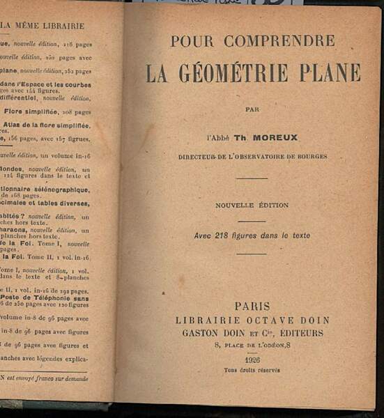 POUR COMPRENDRE LA GEOMETRIE PLANE/POUR CONTINUER LA GEOMETRIE PLANE/POUR COMPRENDRE …
