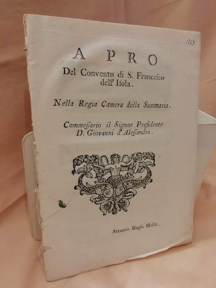 A PRO DEL CONVENTO DI S. FRANCESCO DELL'ISOLA Nella Regia …