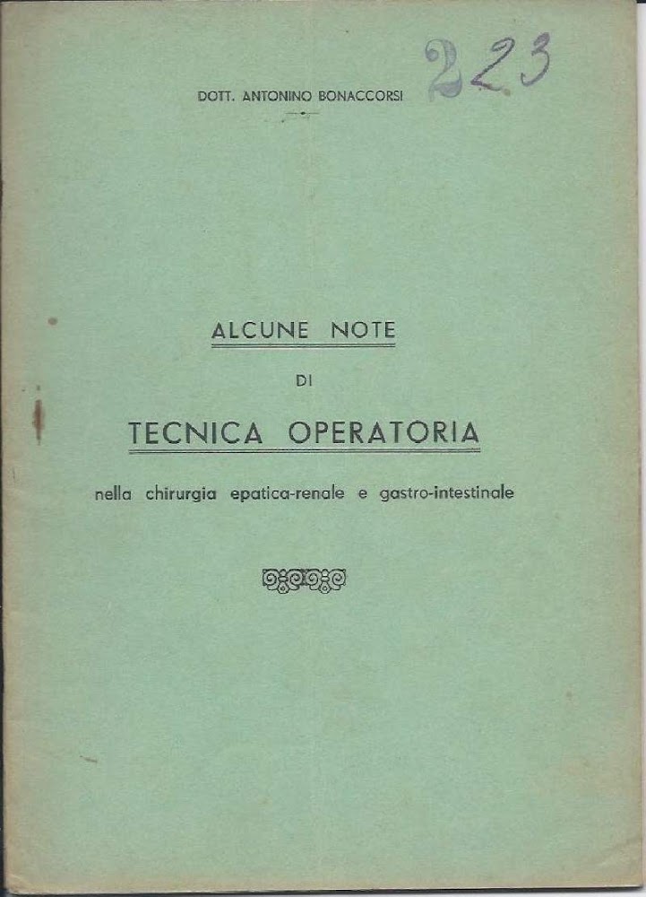 ALCUNE NOTE DI TECNICA OPERATORIA NELLA CHIRURGIA EPATICA-RELANE E GASTRO-INTESTINALE