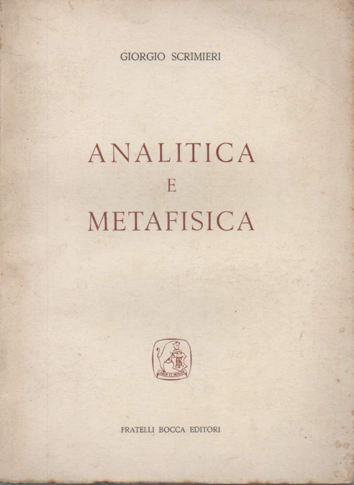 ANALITICA E METAFISICA (1957)