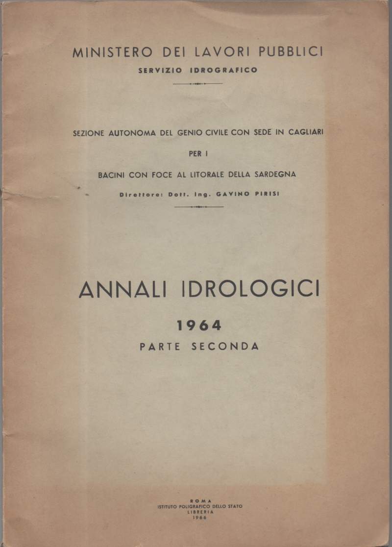 ANNALI IDROLOGICI 1964 sezione autonoma del genio civile con sede …