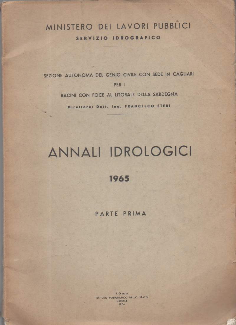 ANNALI IDROLOGICI 1965 sezione autonoma del genio civile con sede …