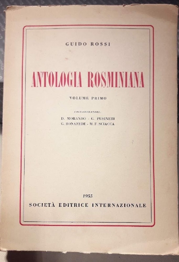 ANTOLOGIA ROSMINIANA-VOL. I-(1955)