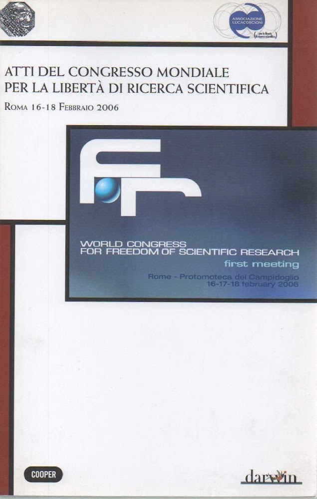 ATTI DEL CONGRESSO PER LA LIBERTA' DI RICERCA SCIENTIFICA Roma …