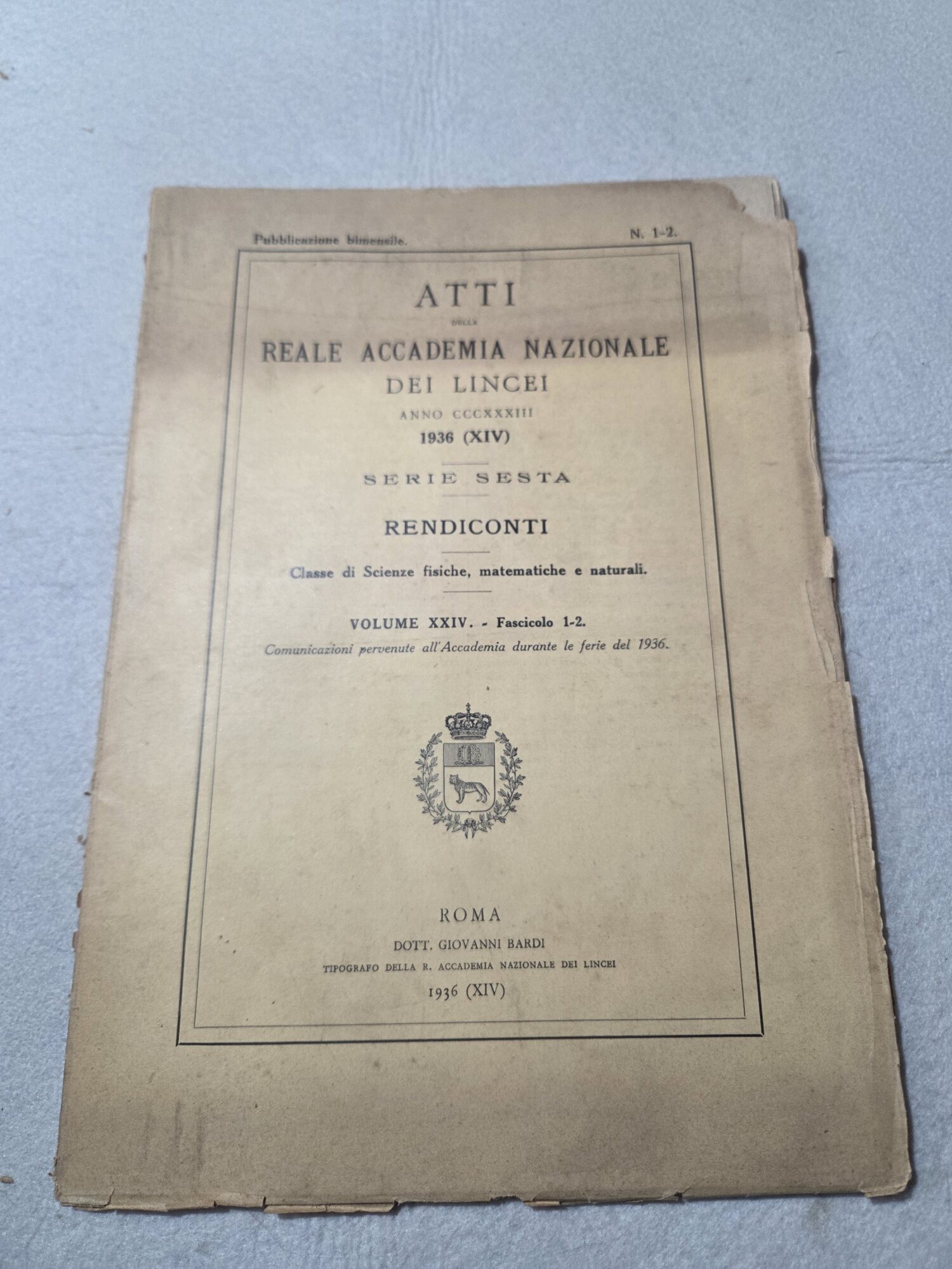 Atti della Reale Accademia dei Lincei - Anno CCCXXXIII - …