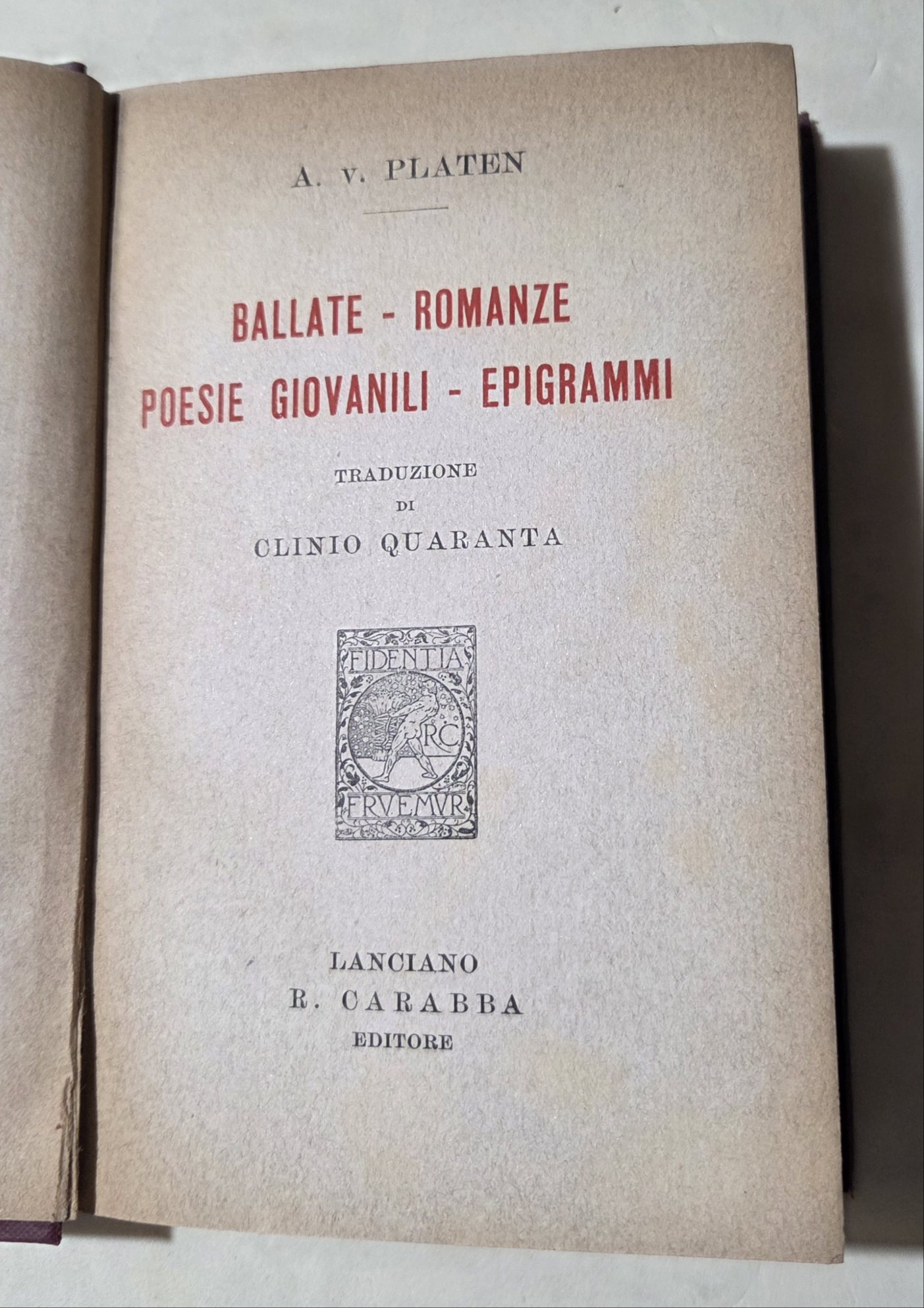Ballate - Romanze - Poesie giovanili - Epigrammi