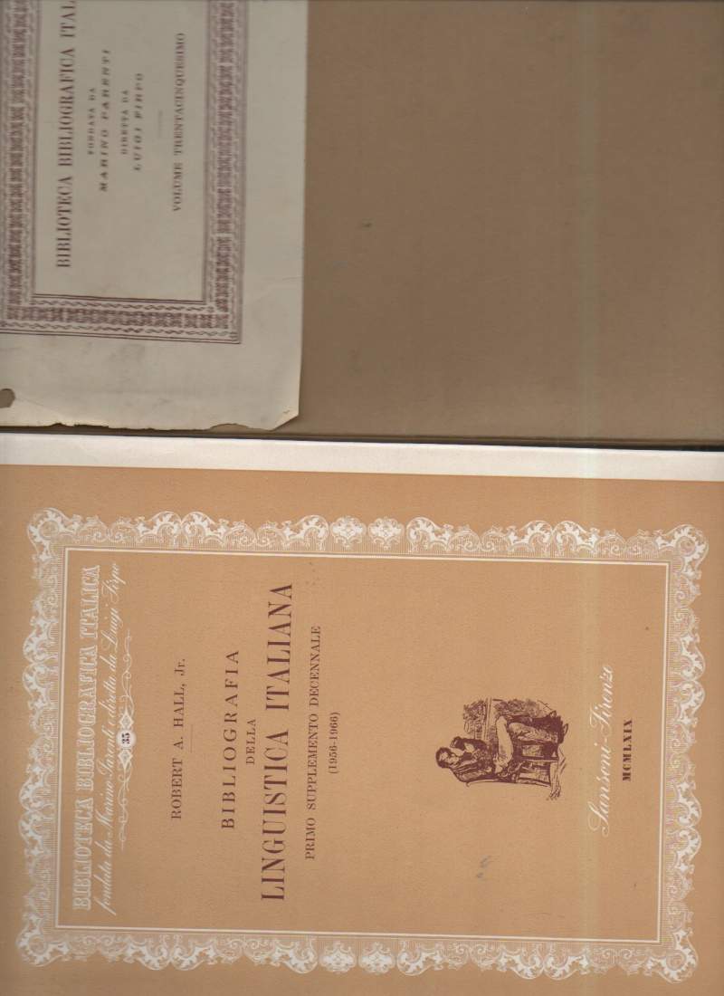 BIBLIOGRAFIA DELLA LINGUISTICA ITALIANA-Primo supplemento decennale (1956-1966) (1969)