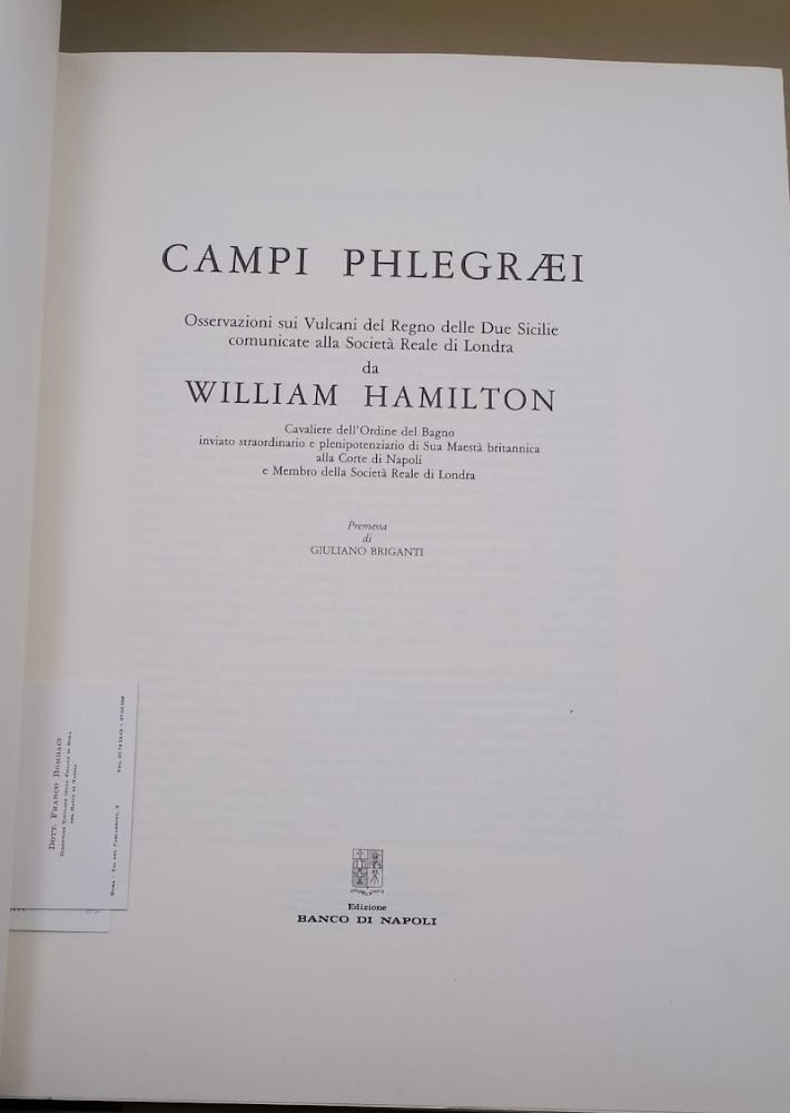 CAMPI PHLEGRAEI-OSSERVAZIONI SUI VULCANI DEL REGNO DELLE DUE SICILIE COMUNICATE …