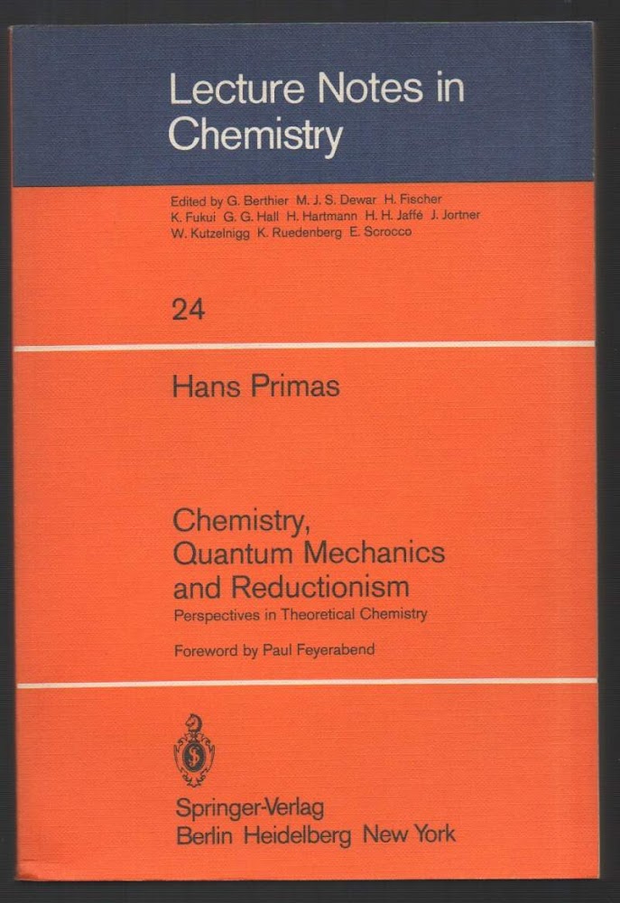 CHEMISTRY, QUANTUM MECHANICS AND REDUCTIONISM-Perspectives in Theorethical Chemistry (1981)