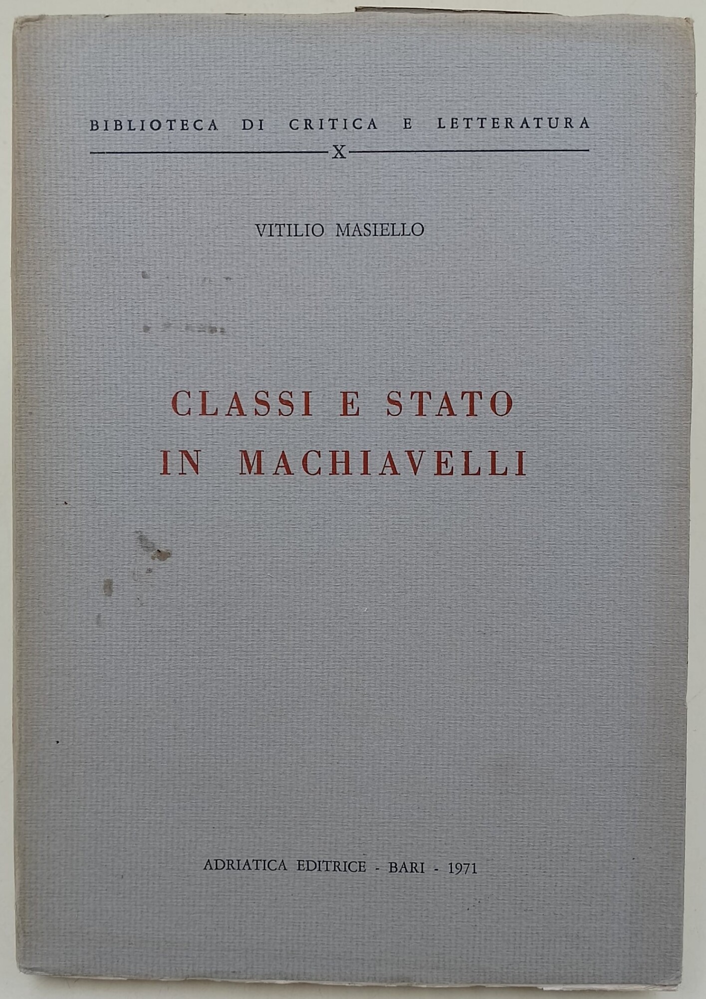 Classi e Stato in Machiavelli