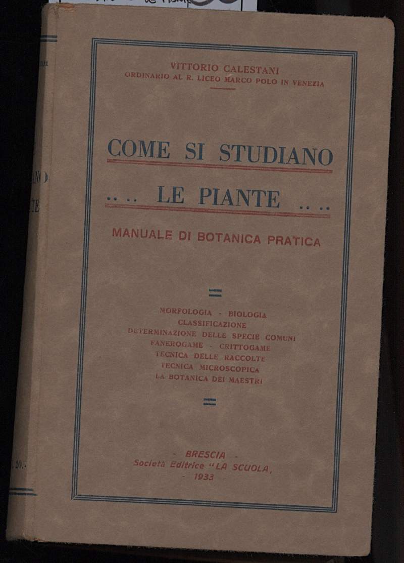 COME SI STUDIANO LE PIANTE-Manuale di botanica pratica