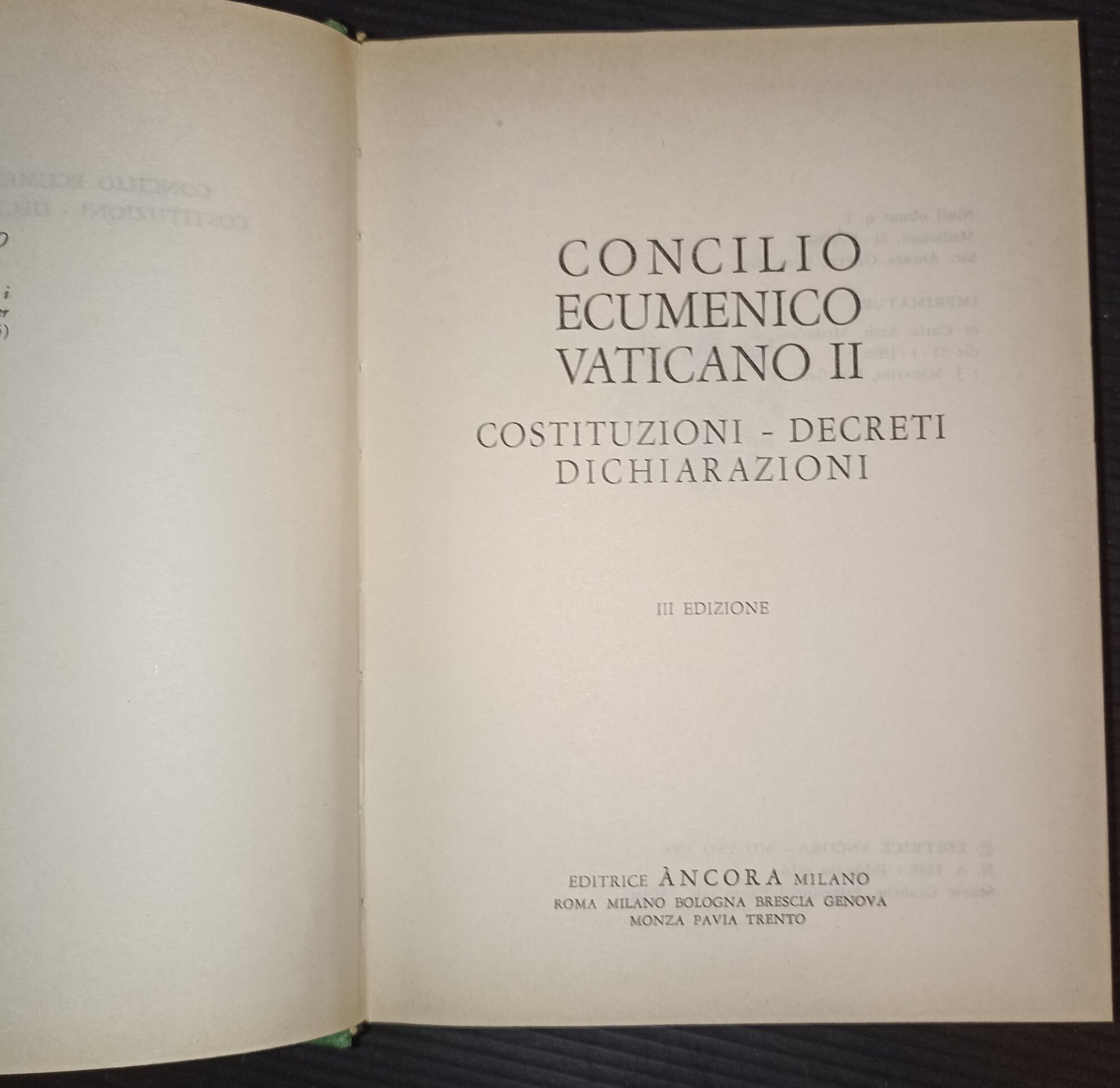 Concilio Ecumenico Vaticano II costituzioni - decreti - dichiarazioni