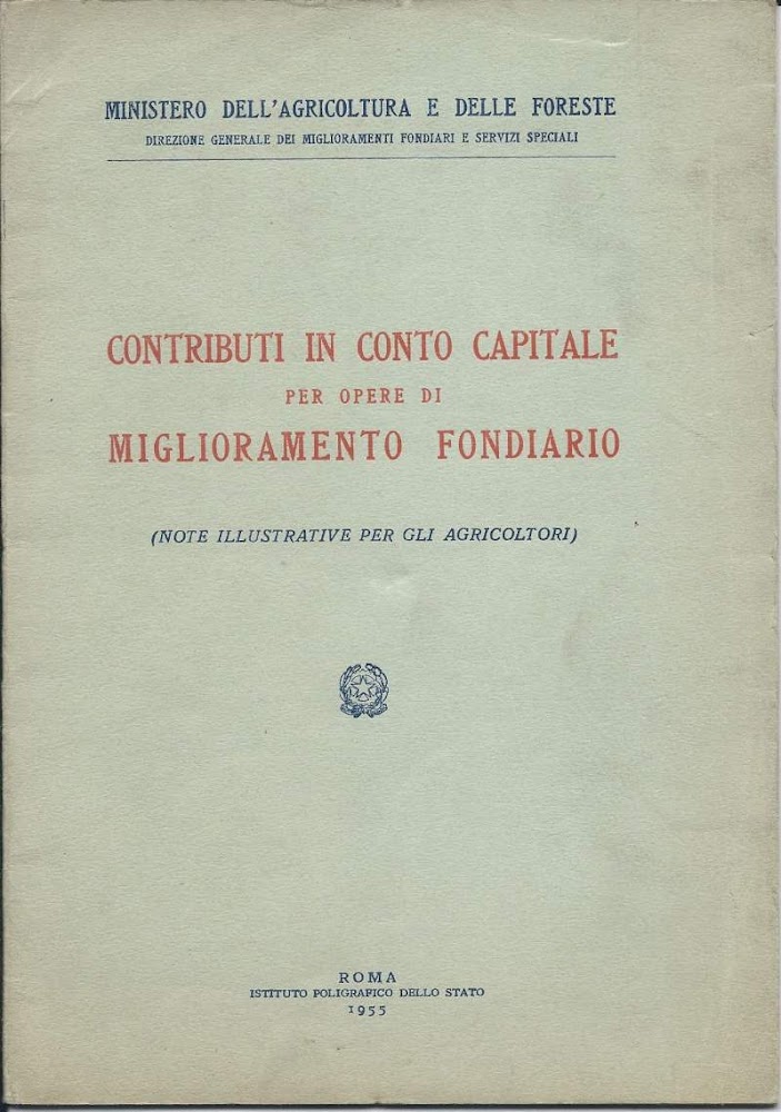 CONTRIBUTI IN CONTO CAPITALE PER OPERE DI MIGLIORAMENTO FONDIARIO - …