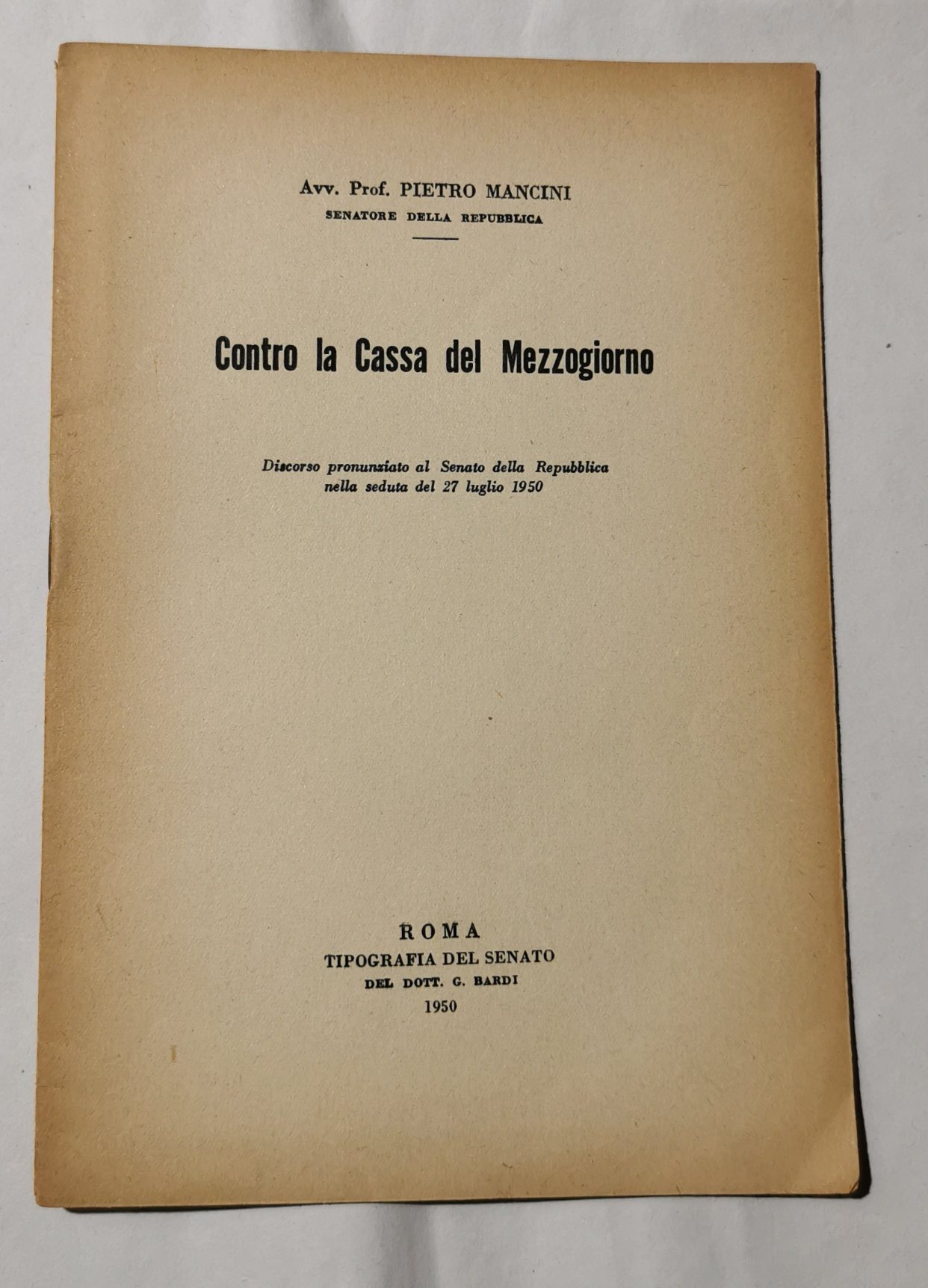 Contro la Cassa del Mezzogiorno