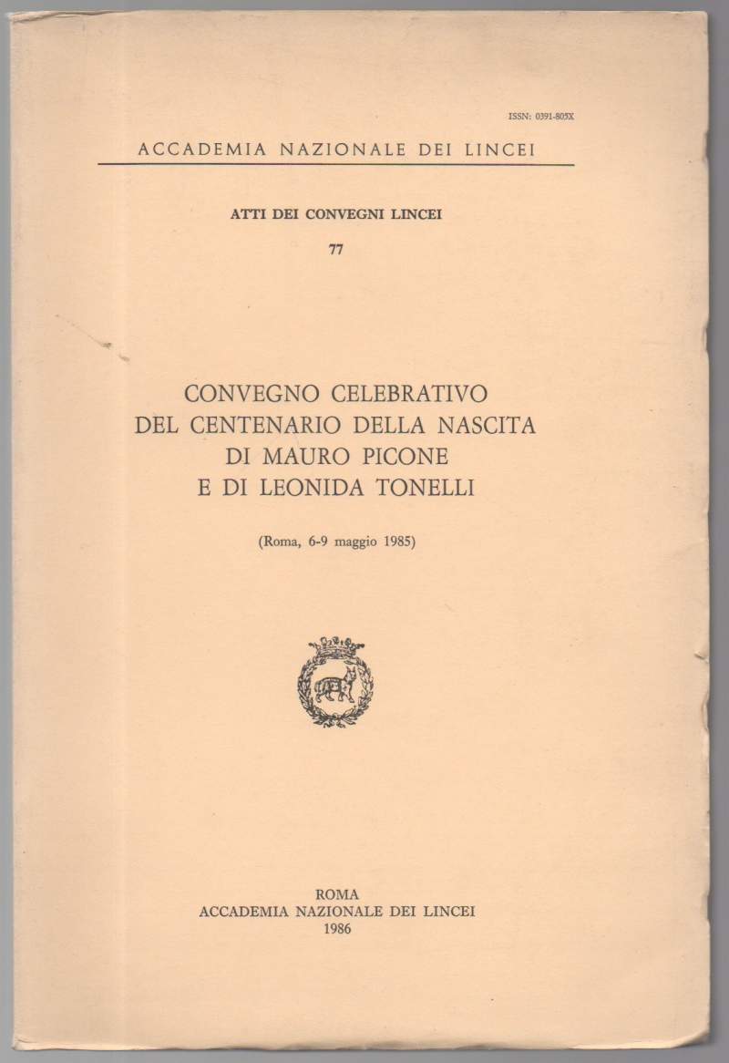 CONVEGNO CELEBRATIVO DEL CENTENARIO DELLA NASCITA DI MAURO PICONE E …