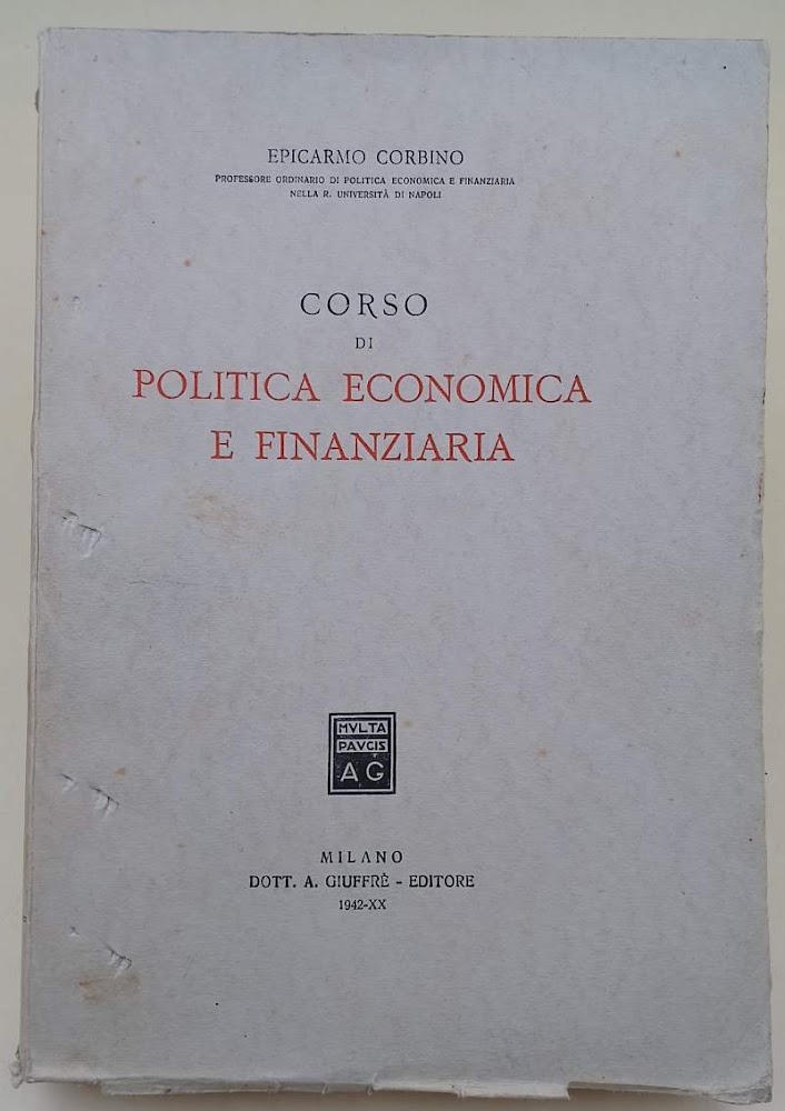 CORSO DI POLITICA ECONOMICA E FINANZIARIA( 1942)