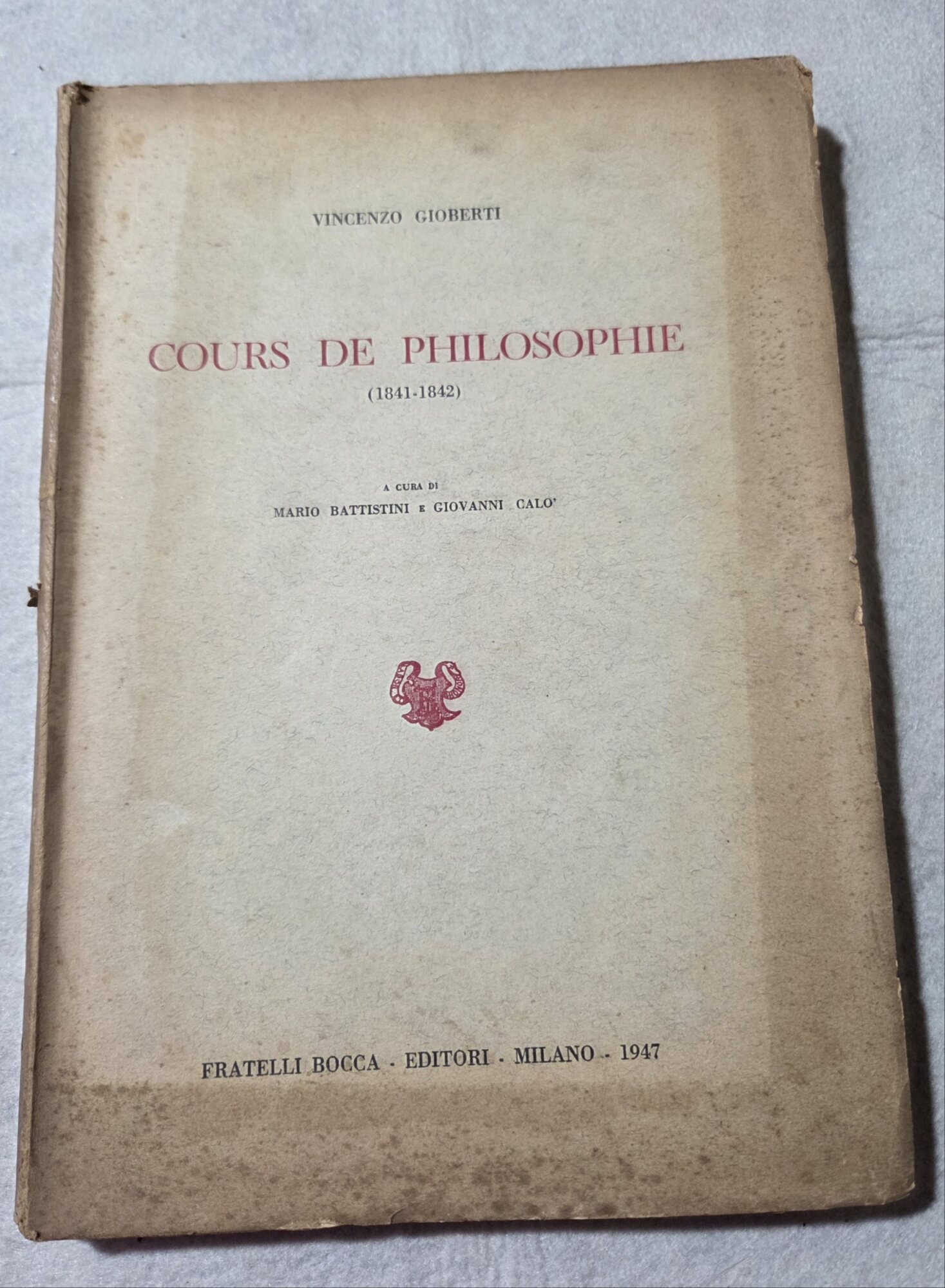 Cours de Philosophie ( 1841-1842)