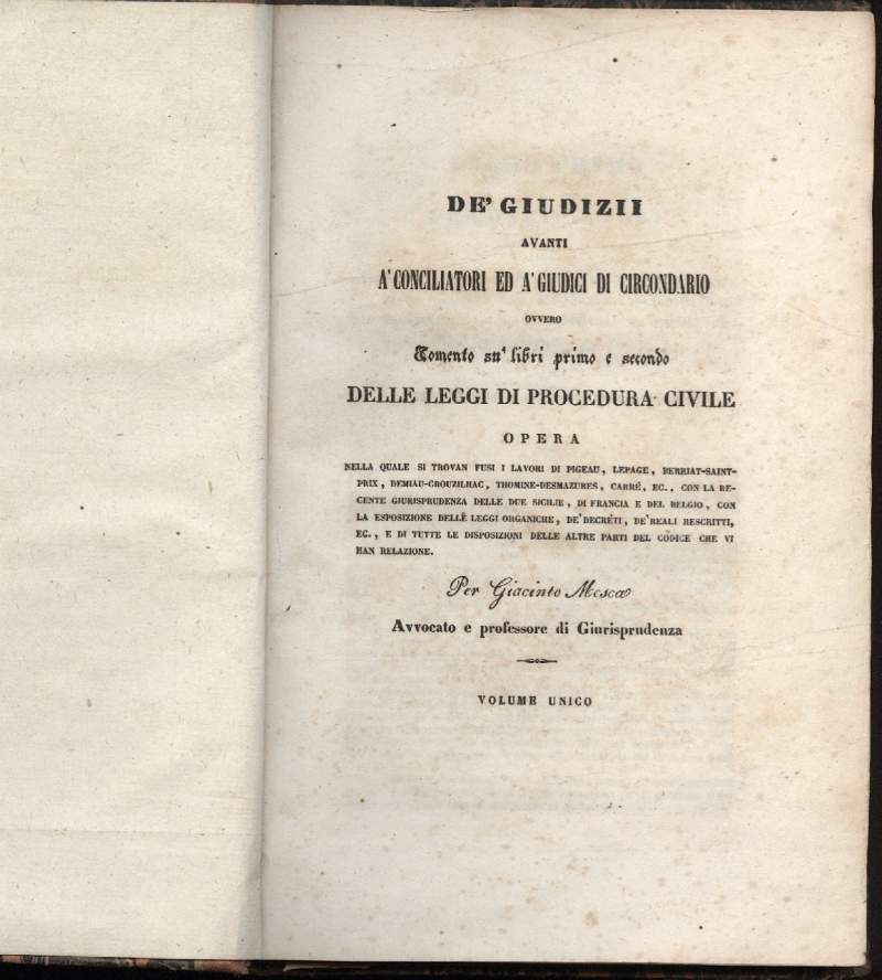 DE' GIUDIZII avanti a' conciliatori ed a' giudici di circondario …