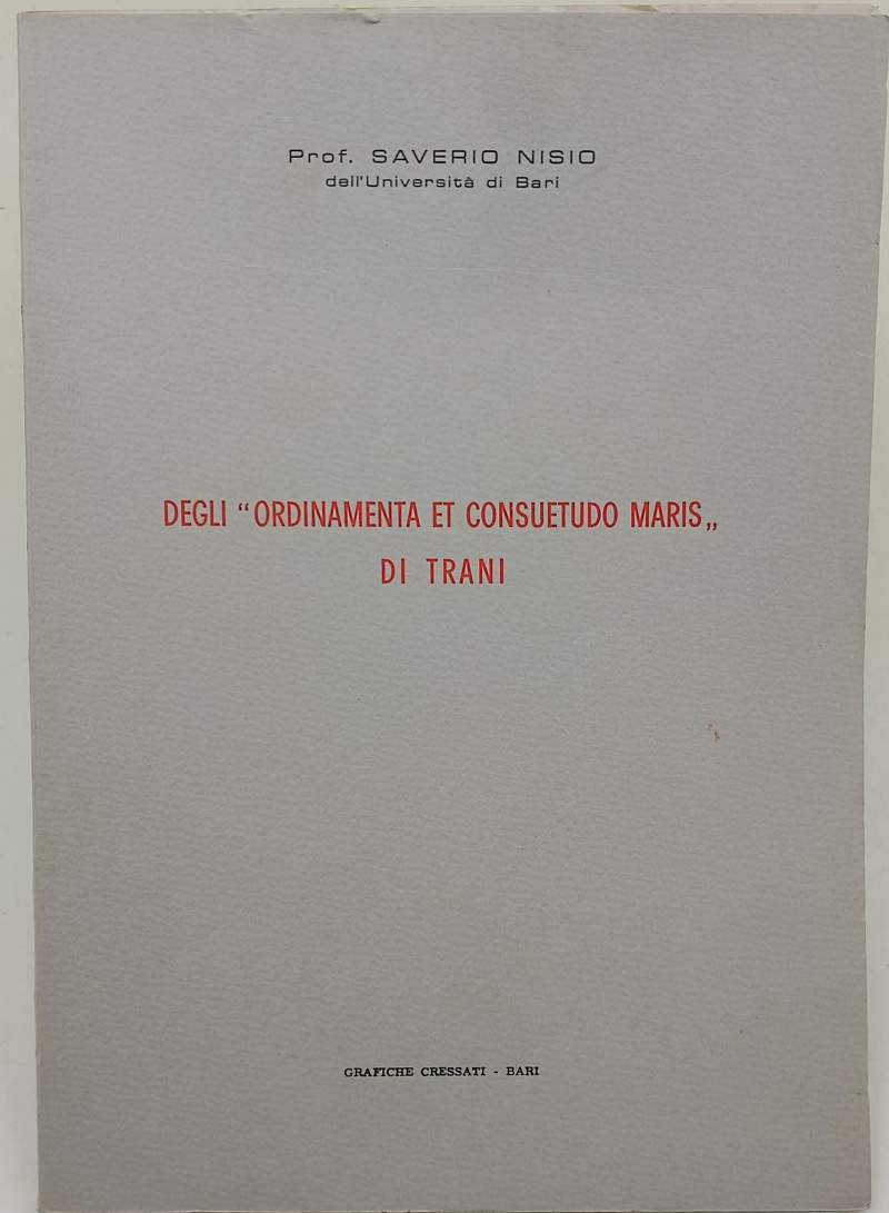 DEGLI ORDINAMENTA ET CONSUETUDO MARIS DI TRANI( 1963)