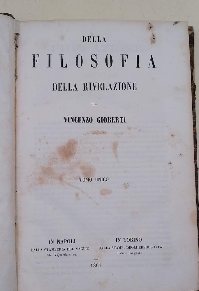 DELLA FILOSOFIA DELLA RIVELAZIONE( 1861)