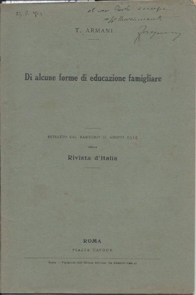 DI ALCUNE FORME DI EDUCAZIONE FAMIGLIARE (1915)