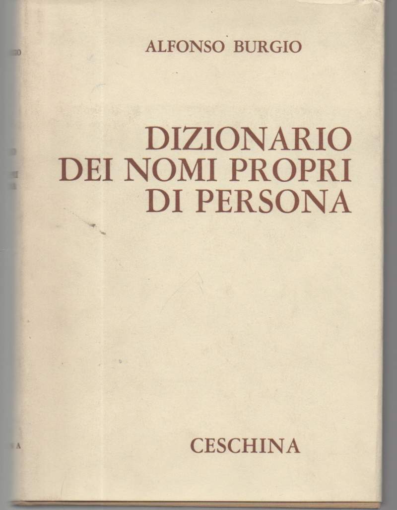 DIZIONARIO DEI NOMI PROPRI DI PERSONA