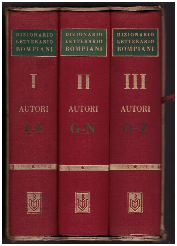 DIZIONARIO LETTERARIO BOMPIANI DEGLI AUTORI di tutti i tempi e …