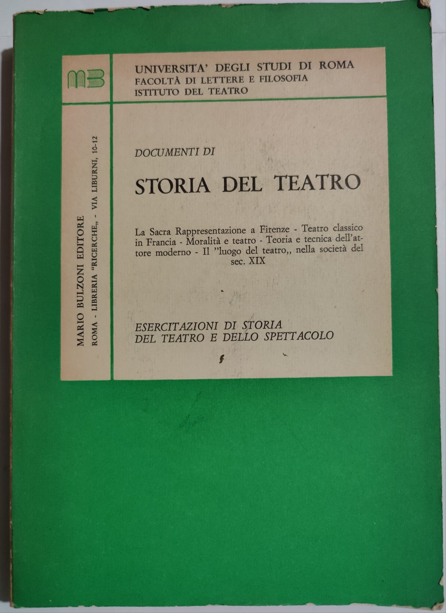 Documenti di Storia del Teatro - esercitazioni di storia del …