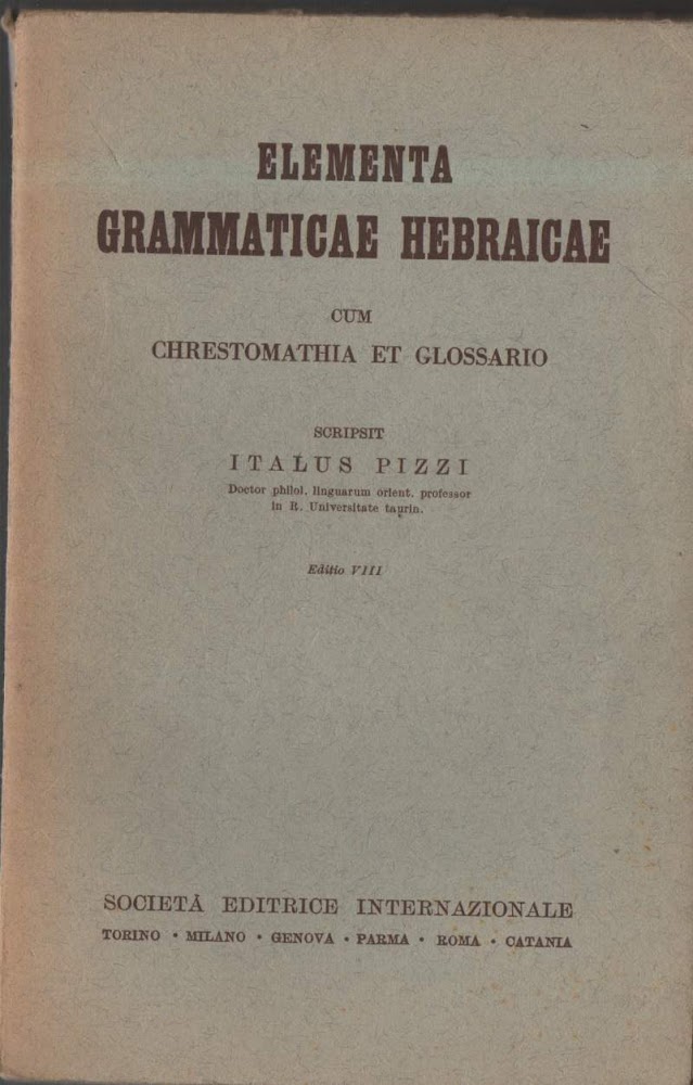 ELEMENTA GRAMMATICAE HEBRAICAE CUM CHRESTOMATHIA ET GLOSSARIO