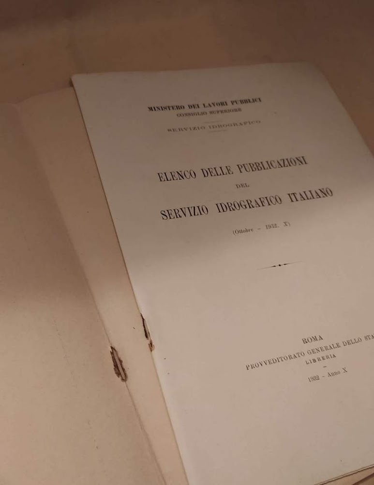 ELENCO DELLE PUBBLICAZIONI DEL SERVIZIO IDROGRAFICO ITALIANO (1932)