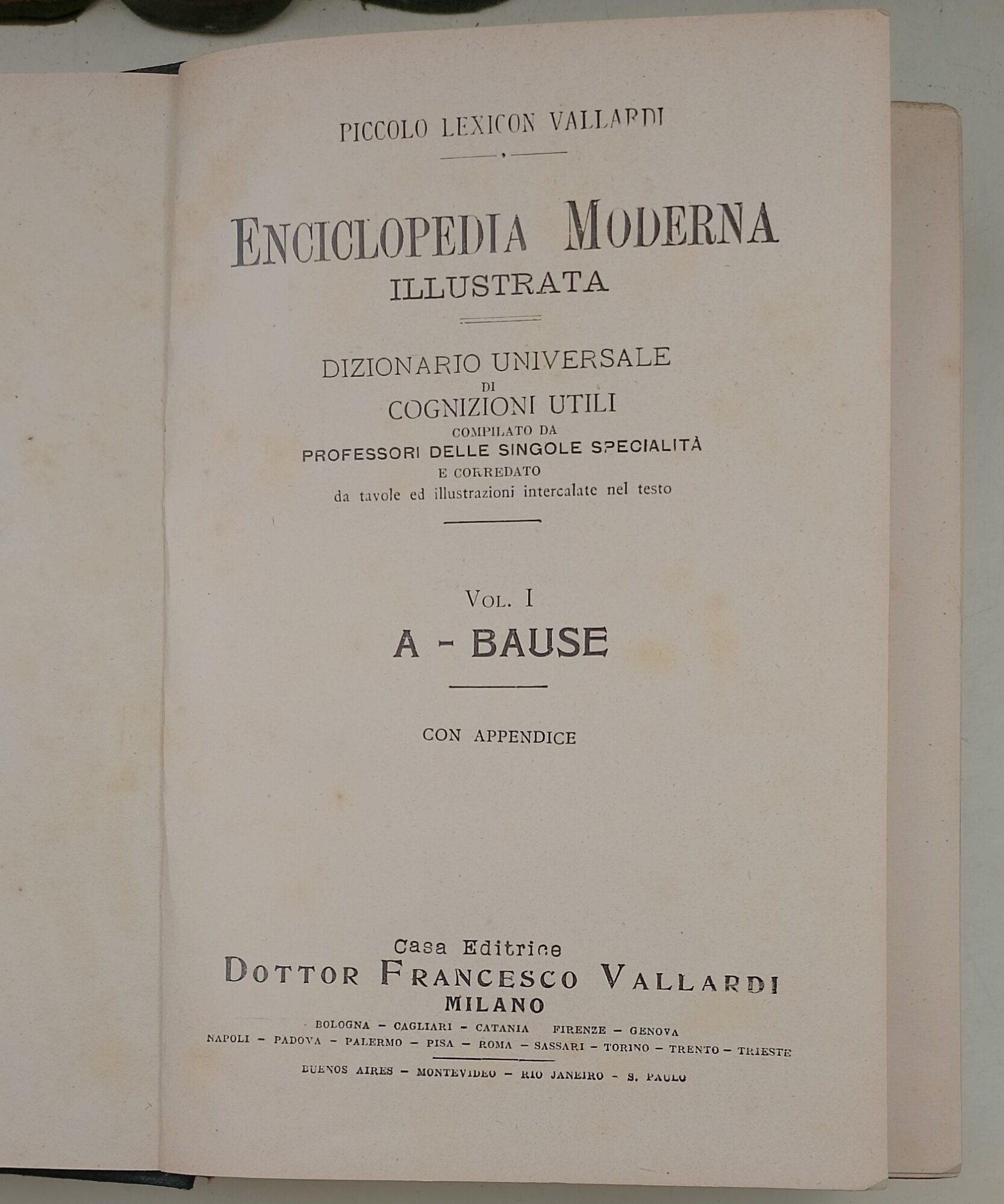 Enciclopedia Moderna illustrata-dizionario universale di cognizioni utili- 10 voll.