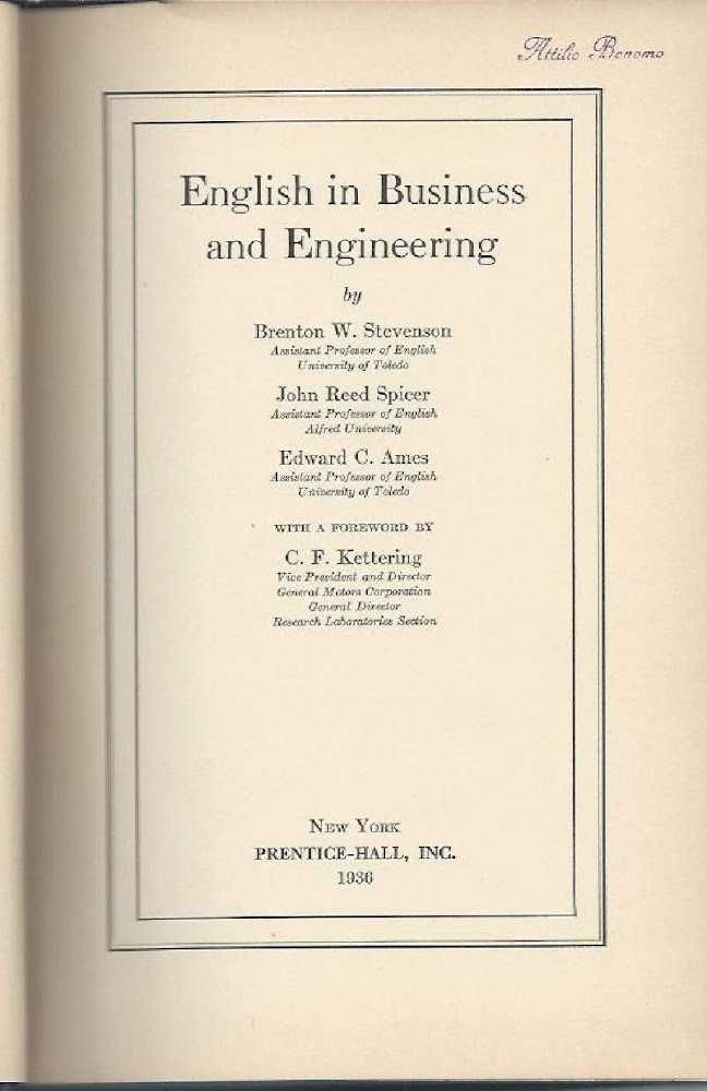 ENGLISH IN BUSINESS AND ENGINEERING (1936)
