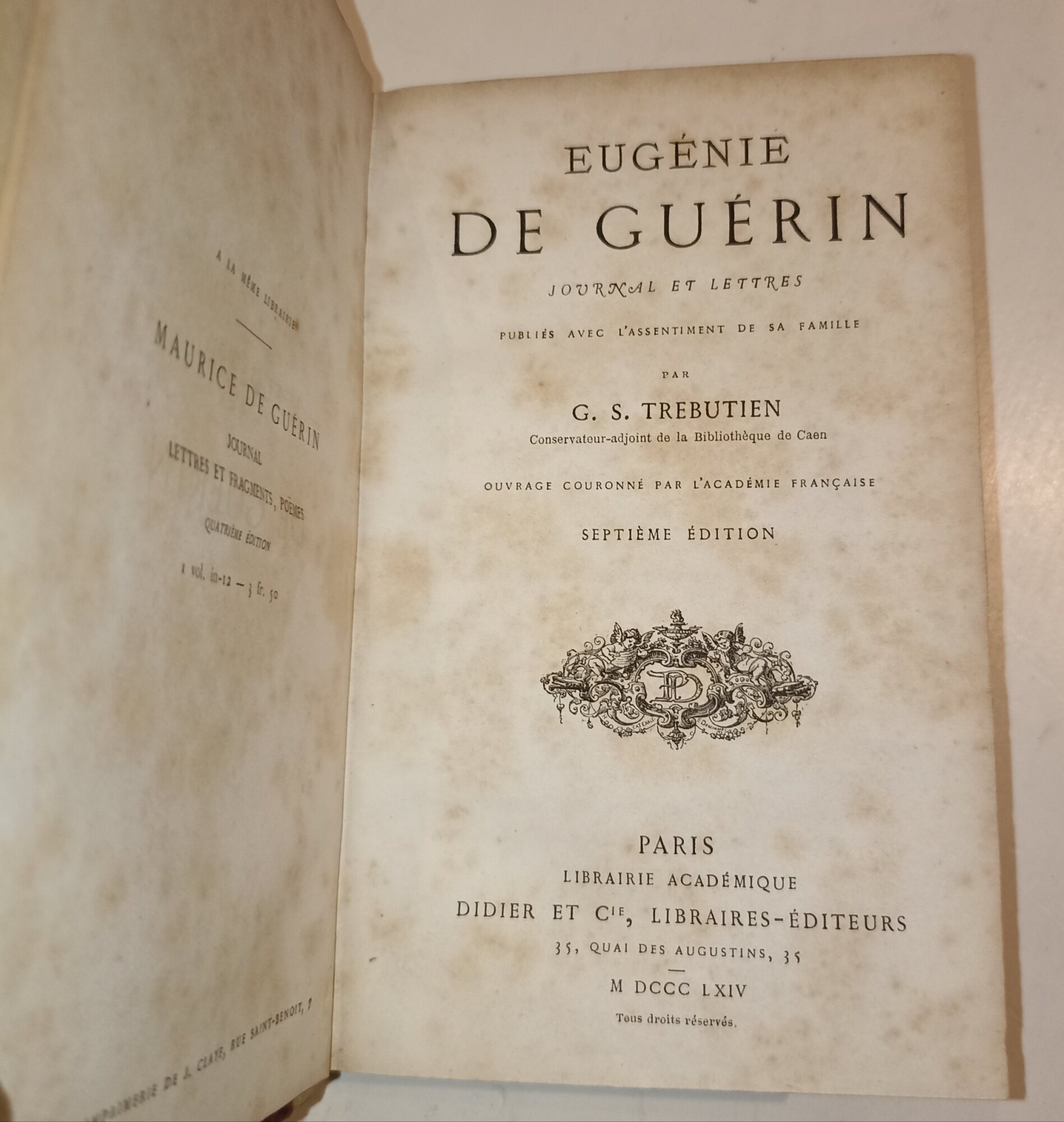Eugénie De Guérin journal e lettres