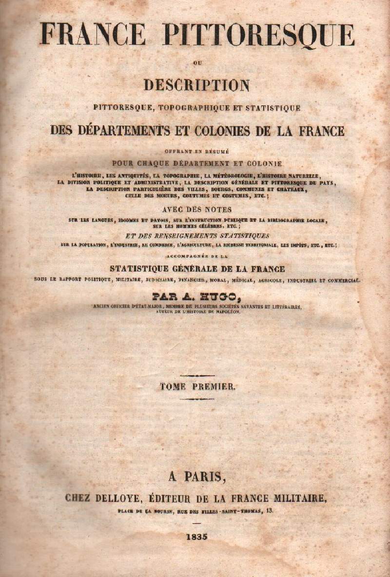 FRANCE PITTORESQUE (1835)