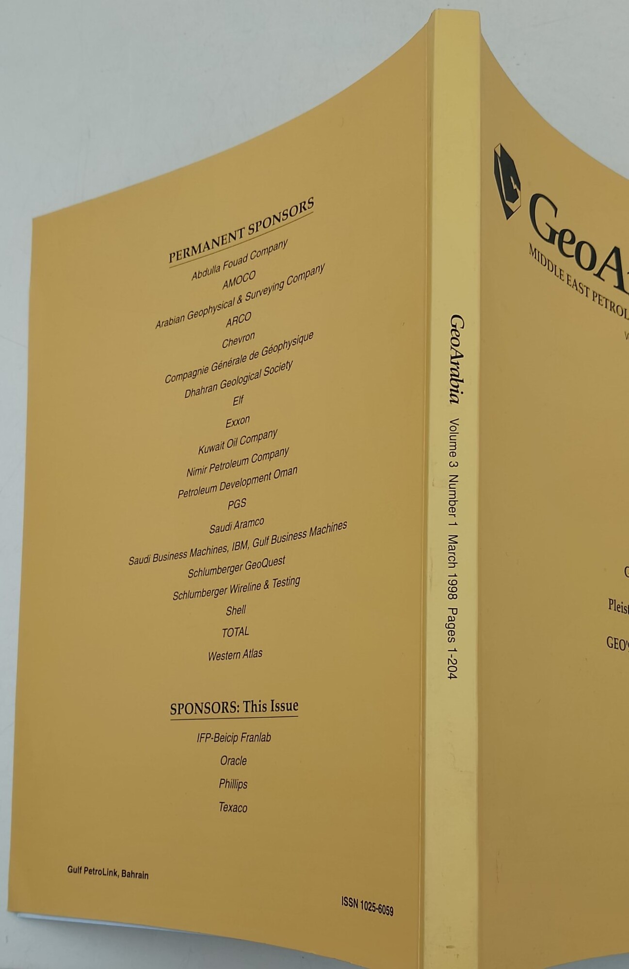 GeoArabia-Middle East Petroleum geosciences-vol 3 no. 1 -march 1998