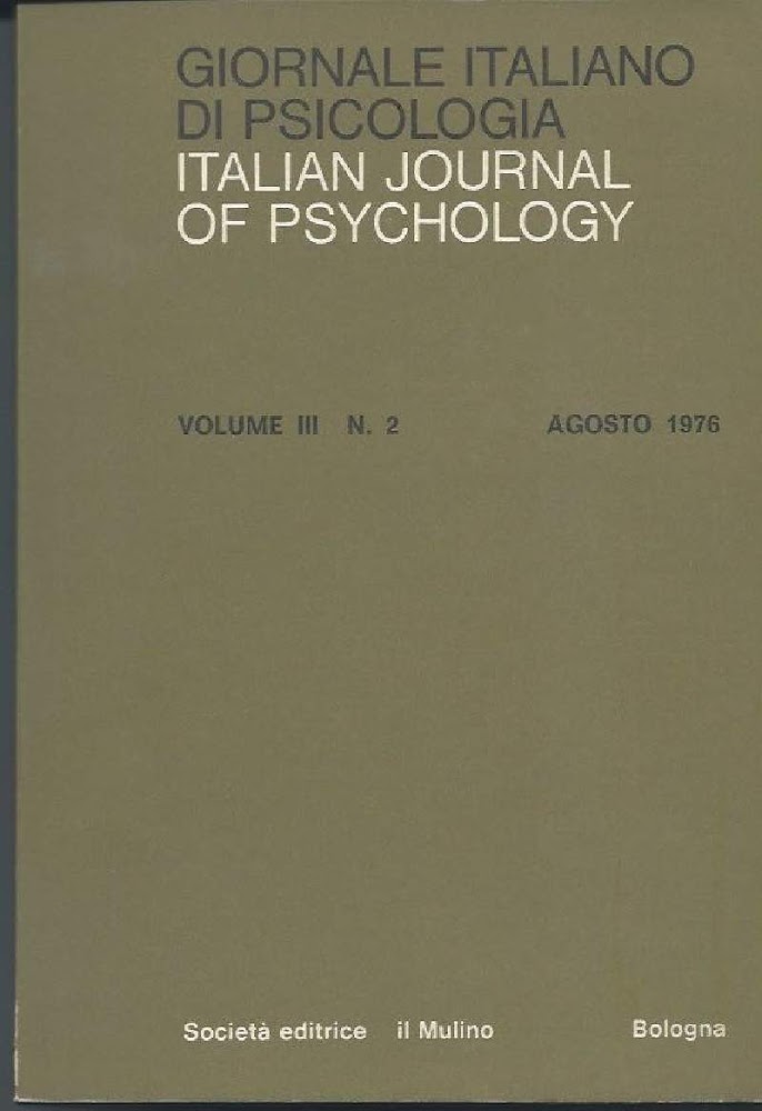 GIORNALE ITALIANO DI PSICOLOGIA - ITALIAN JOURNAL OF PSICHOLOGY - …