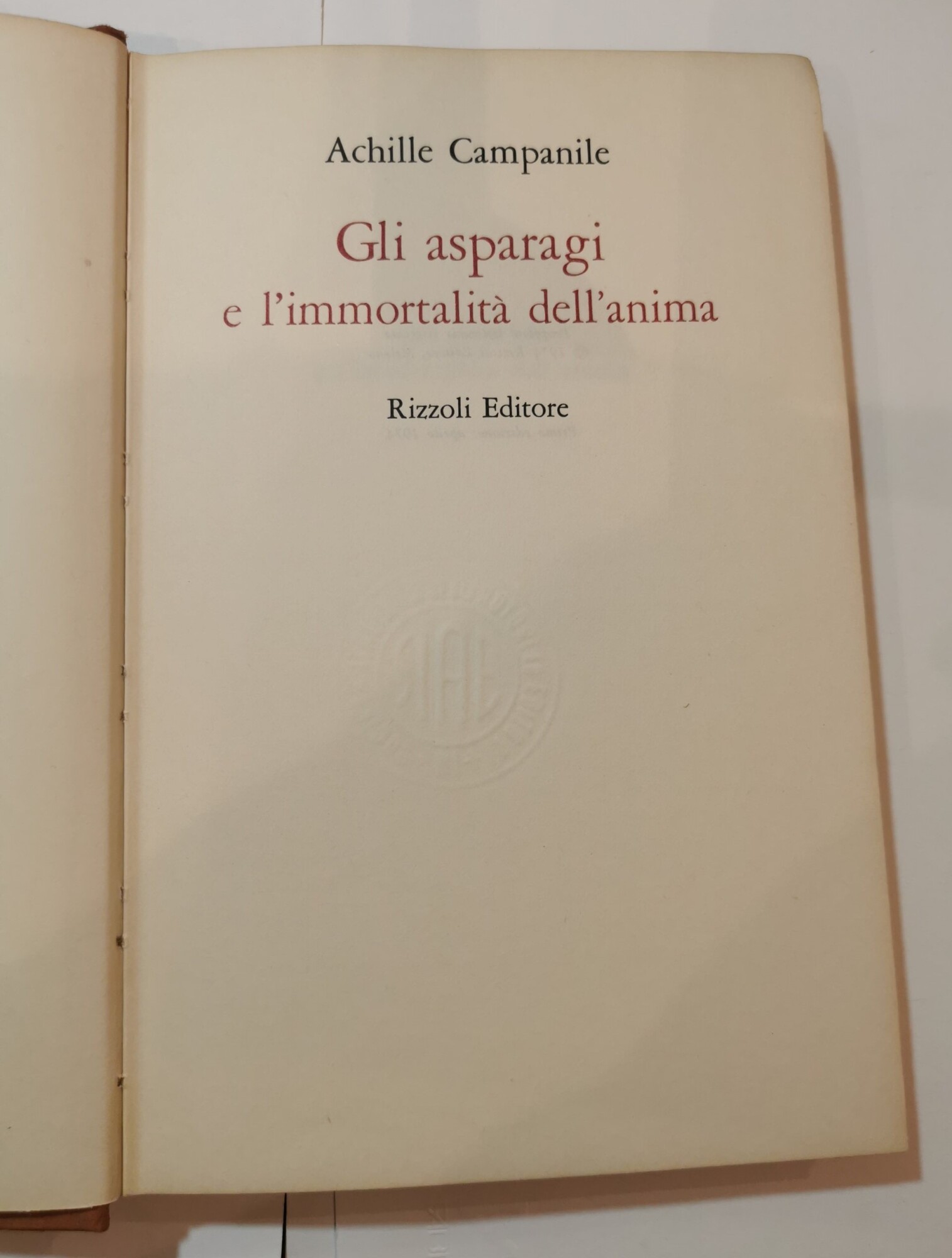 Gli asparagi e l'immortalita' dell'anima